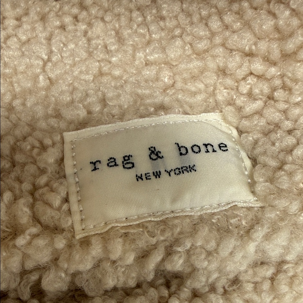 Rag & Bone Sherpa Quilted Bucket Hat Cream Neutral Scandi Winter Quiet Luxury - Picture 7 of 8